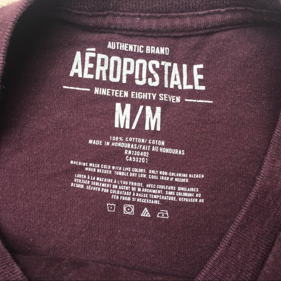 Men’s Dark Red Aeropostale Crew Neck T Shirt - Picture 3 of 5